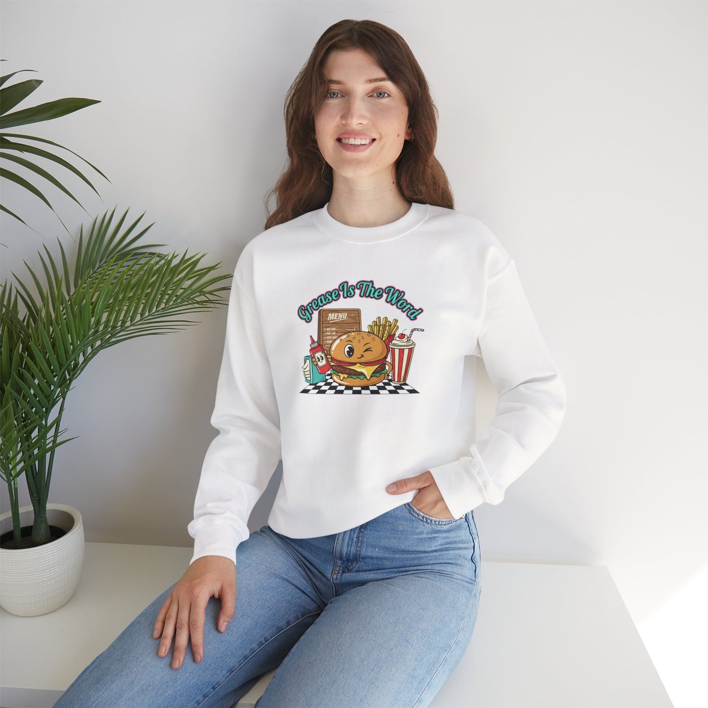 Cheeseburger Matchbook Design Sweatshirt | retro diner shirt, pantry label art