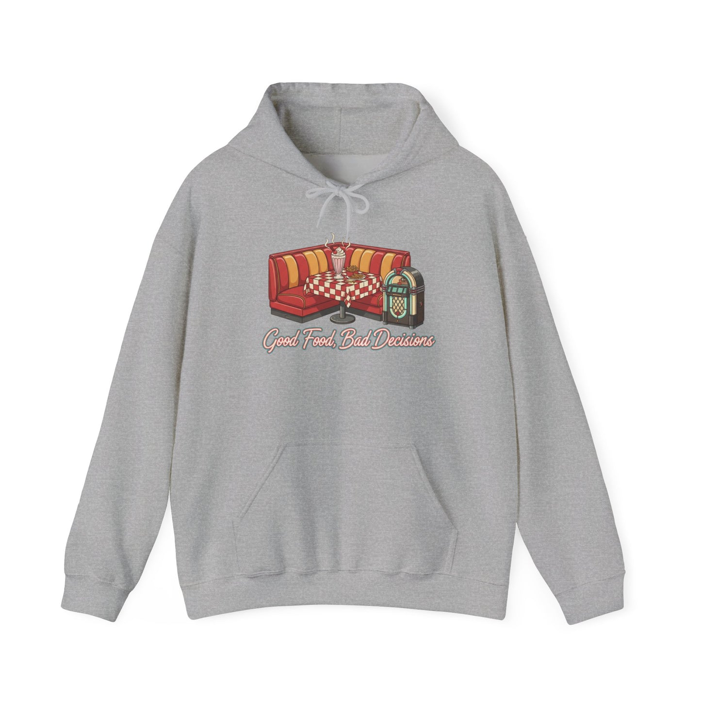 Good Food and Bad Decisions, Matchbook Diner Logo Hoodie | retro diner shirt, matchbook graphic