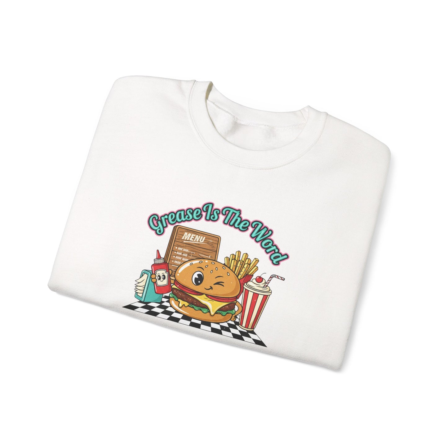 Cheeseburger Matchbook Design Sweatshirt | retro diner shirt, pantry label art
