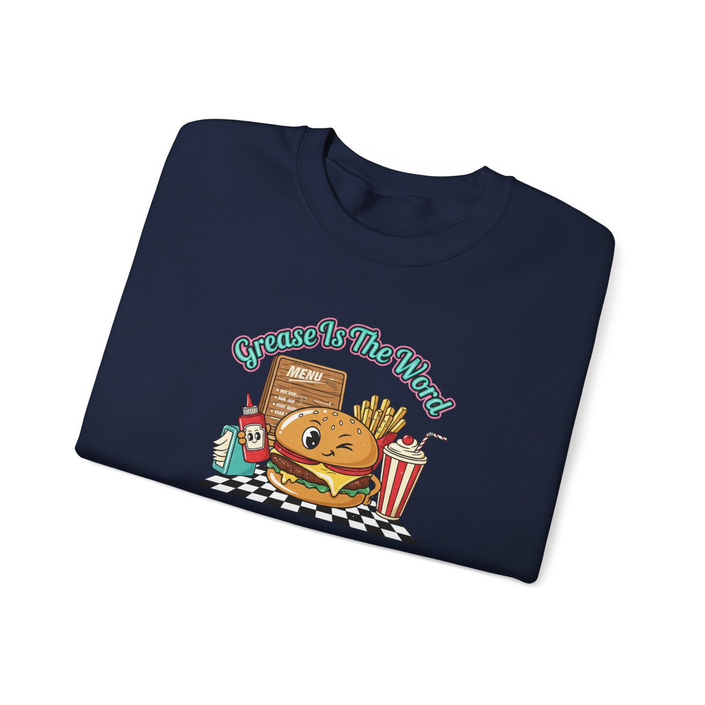 Cheeseburger Matchbook Design Sweatshirt | retro diner shirt, pantry label art