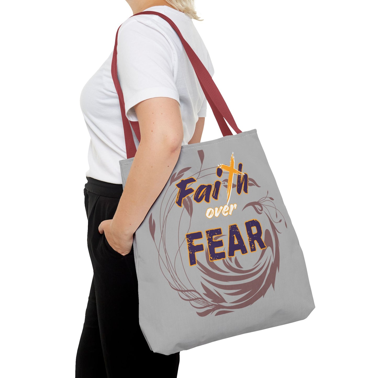 Inspirational Faith Over Fear Tote Bag