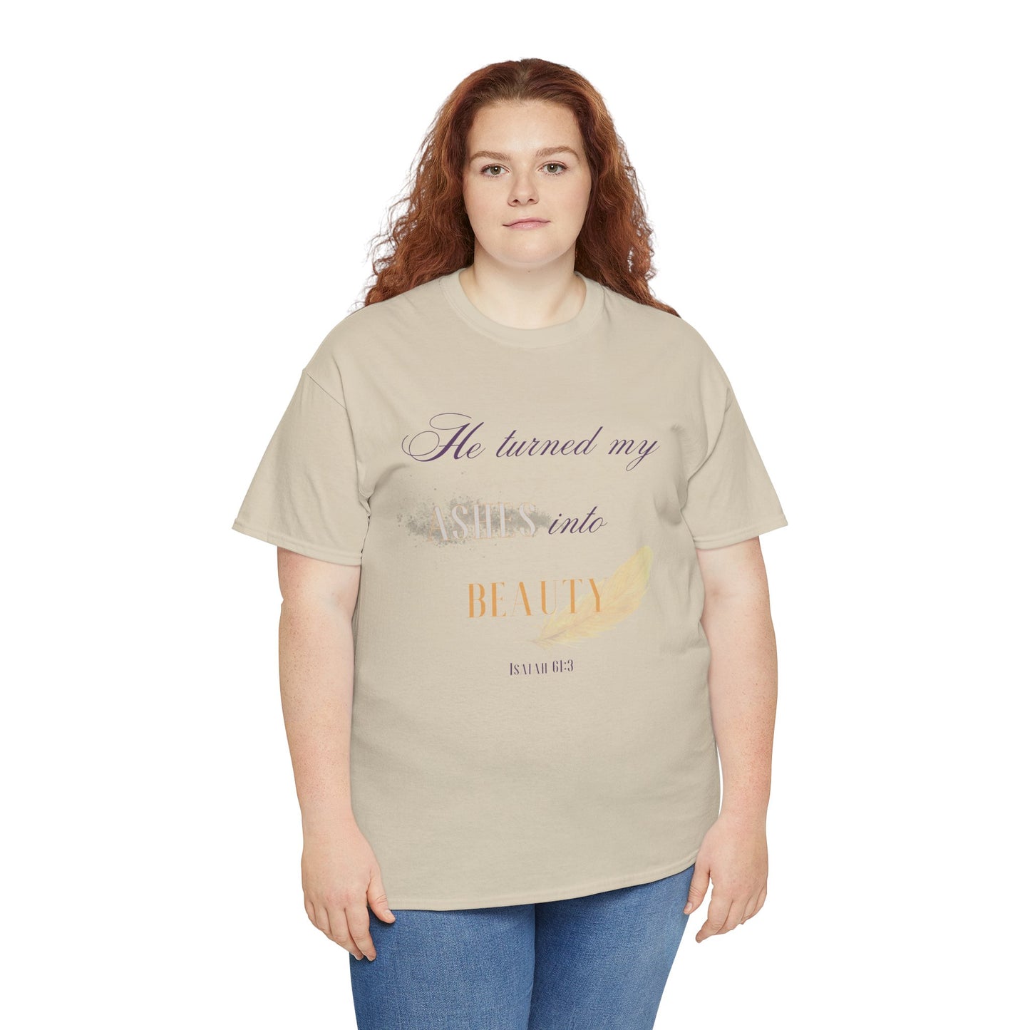 He Turned My Ashes Into Beauty Shirt – Christian Women’s Tee | Faith Based Apparel | Beauty for Ashes Shirt | Rise & Thrive Collection