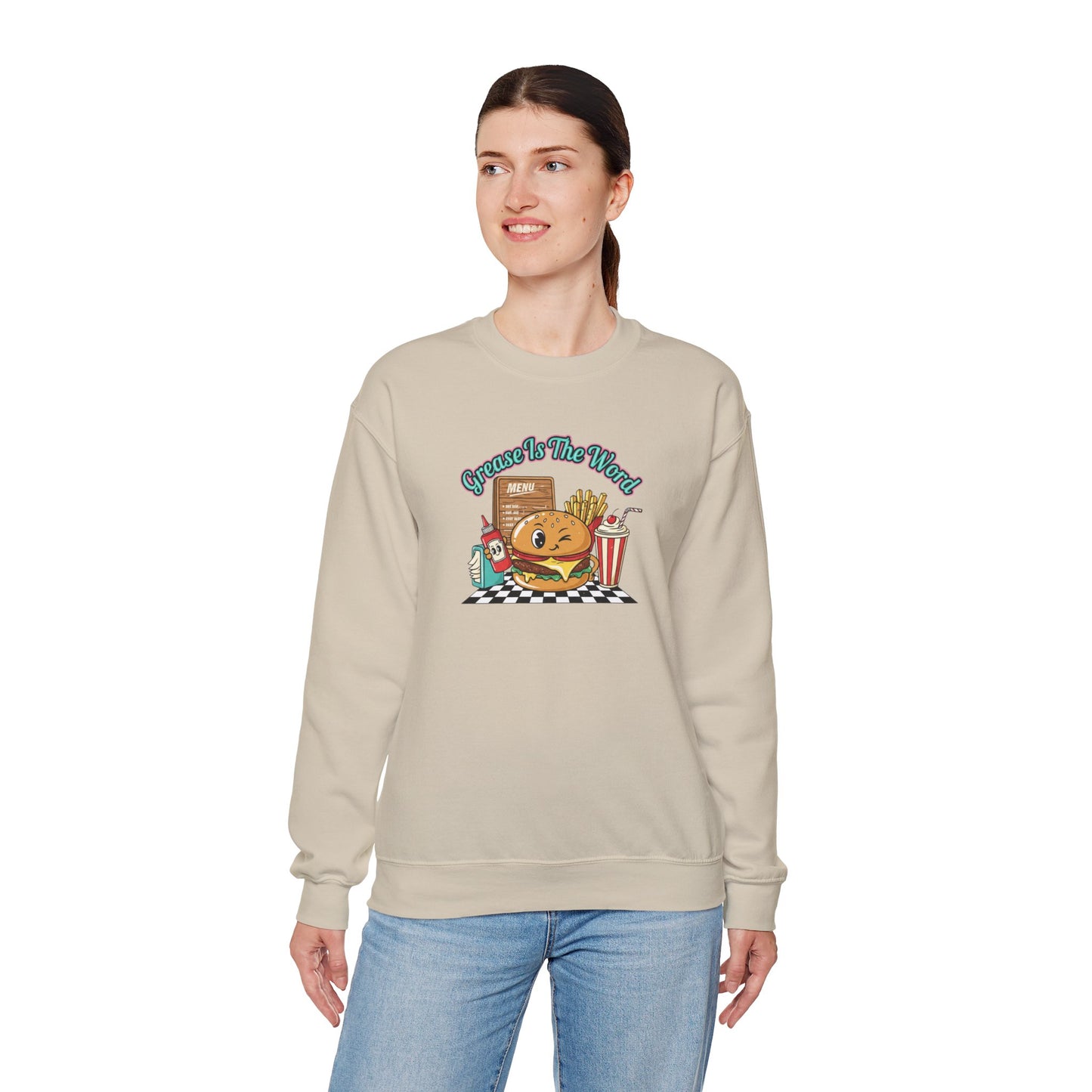Cheeseburger Matchbook Design Sweatshirt | retro diner shirt, pantry label art