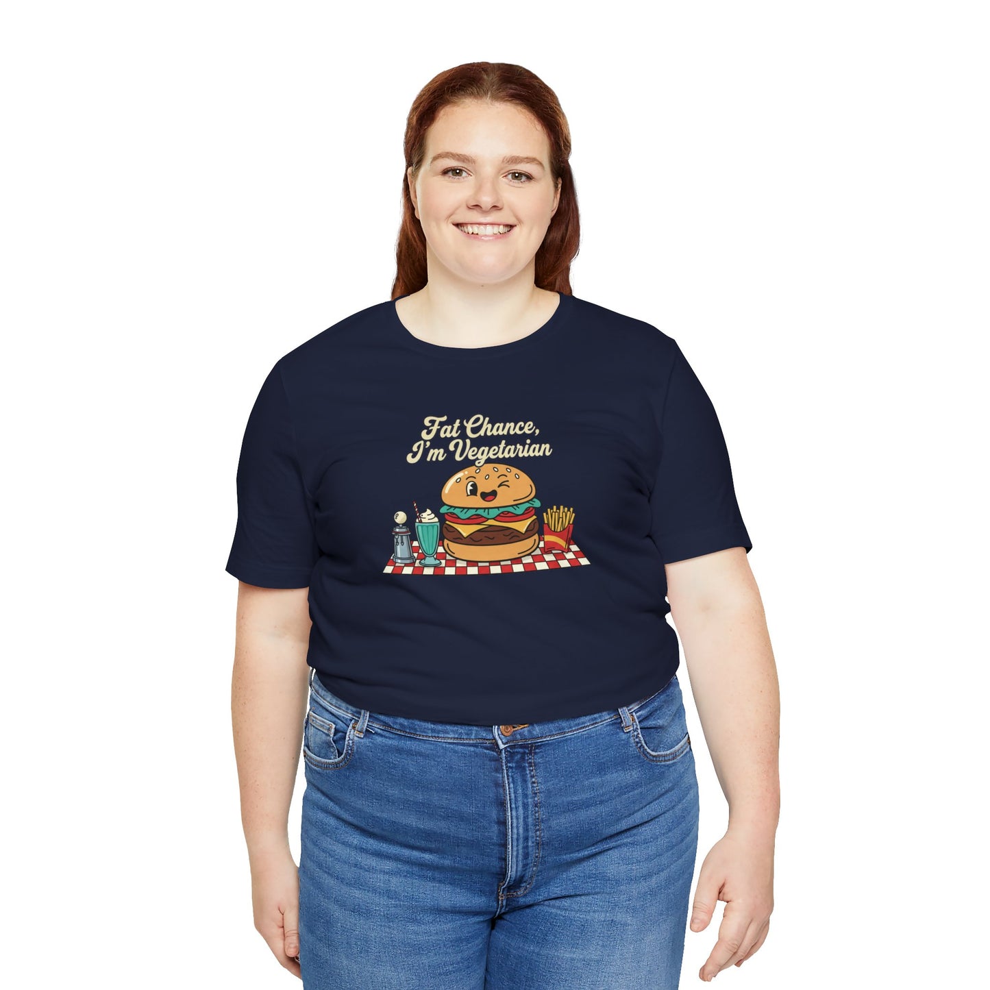 Fat Chance, I'm Vegetarian, Burger Matchbook Graphic Tee | retro diner shirt, vintage fast food design
