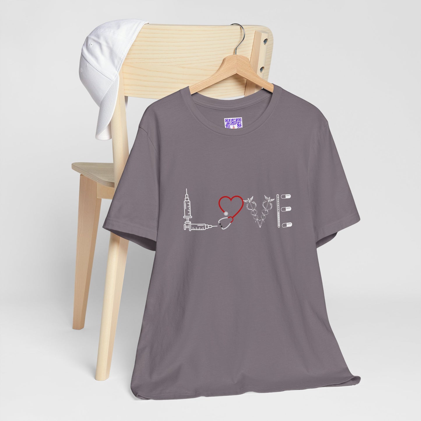 Nurse Tee Love Symbol Medical Tools Unisex Jersey Short Sleeve T-Shirt