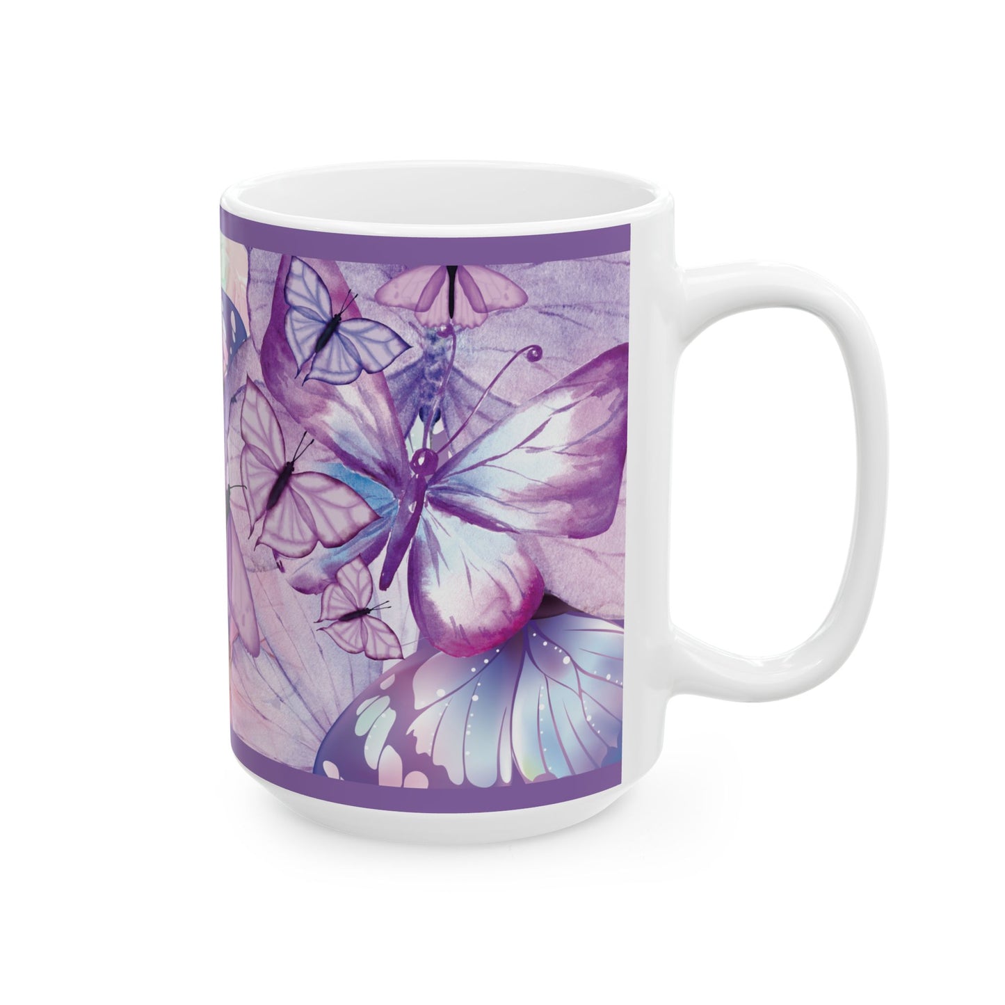 Butterfly Dream Ceramic Mug, Colorful Butterfly Mug, Nature Lover Gift, Artistic Coffee Cup, Spring Decor, Unique Drinkware