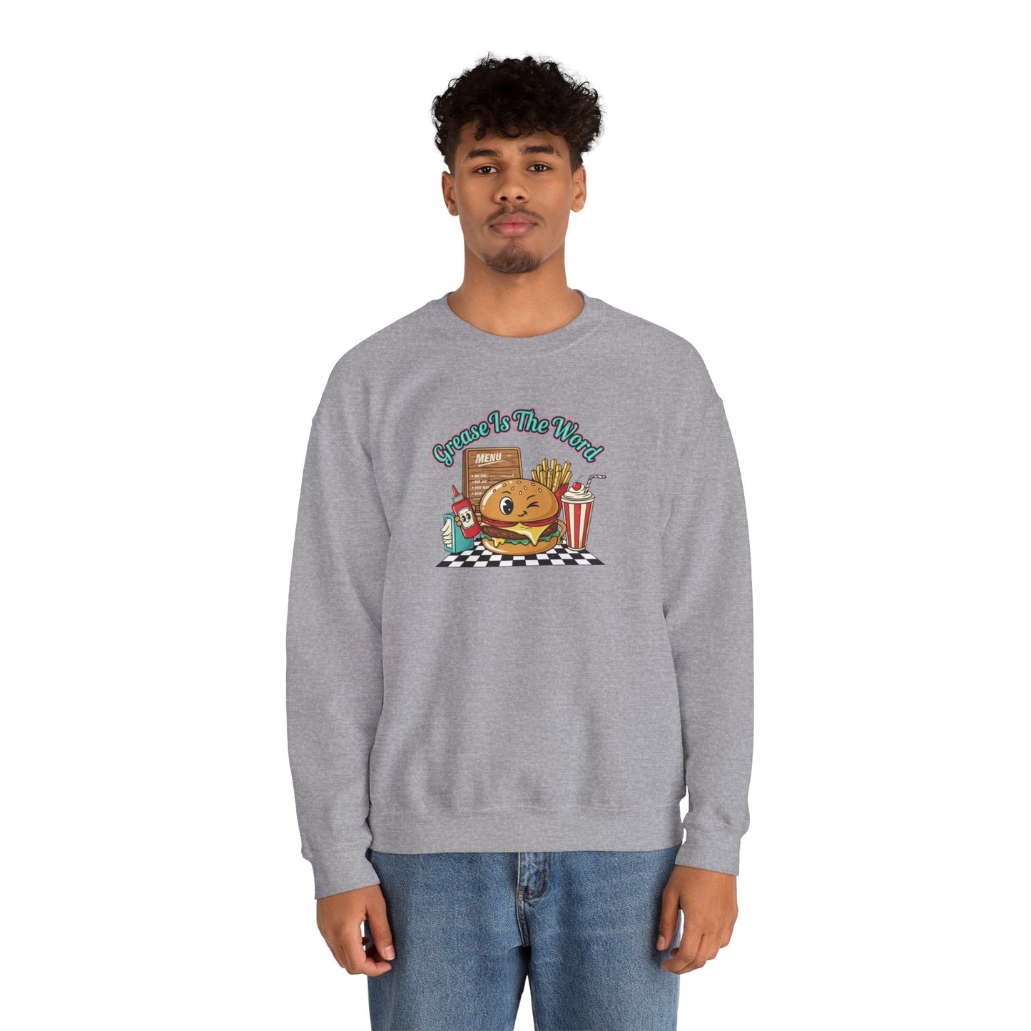 Cheeseburger Matchbook Design Sweatshirt | retro diner shirt, pantry label art