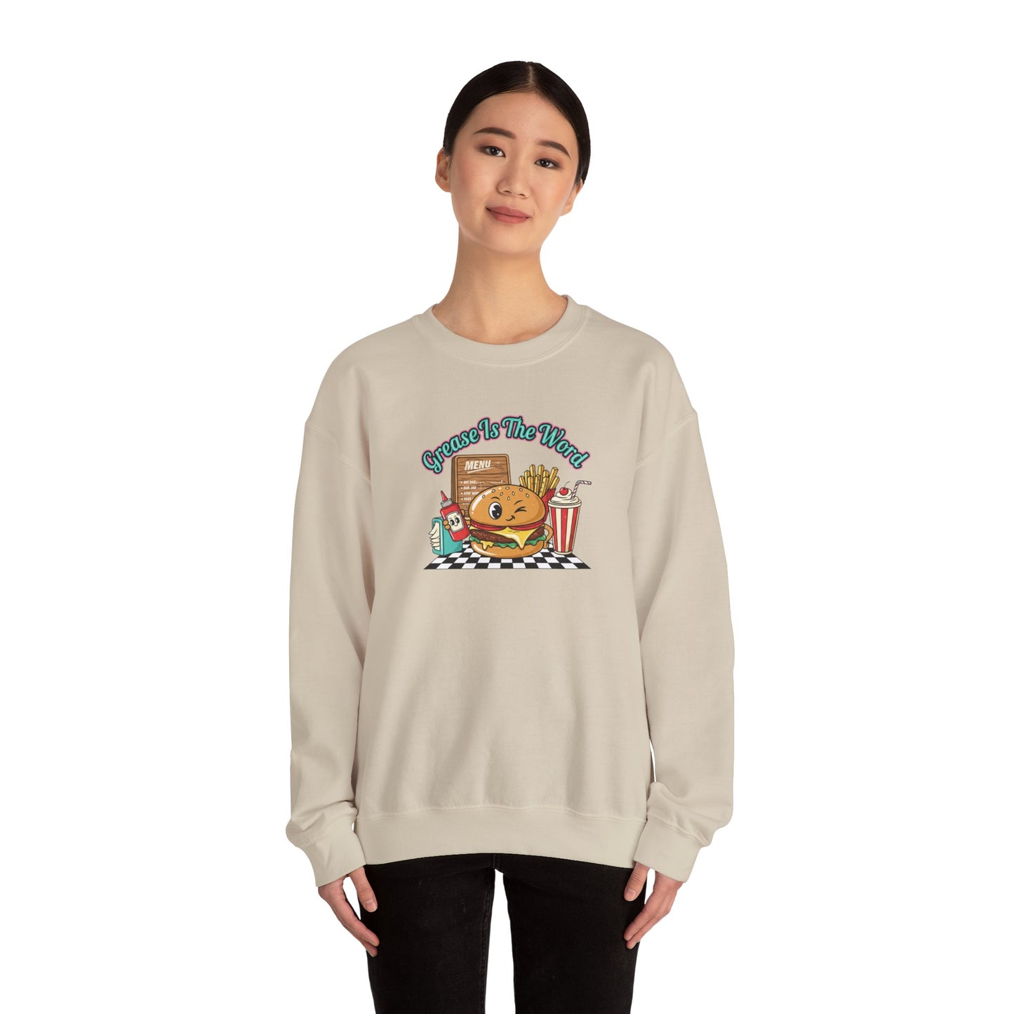Cheeseburger Matchbook Design Sweatshirt | retro diner shirt, pantry label art