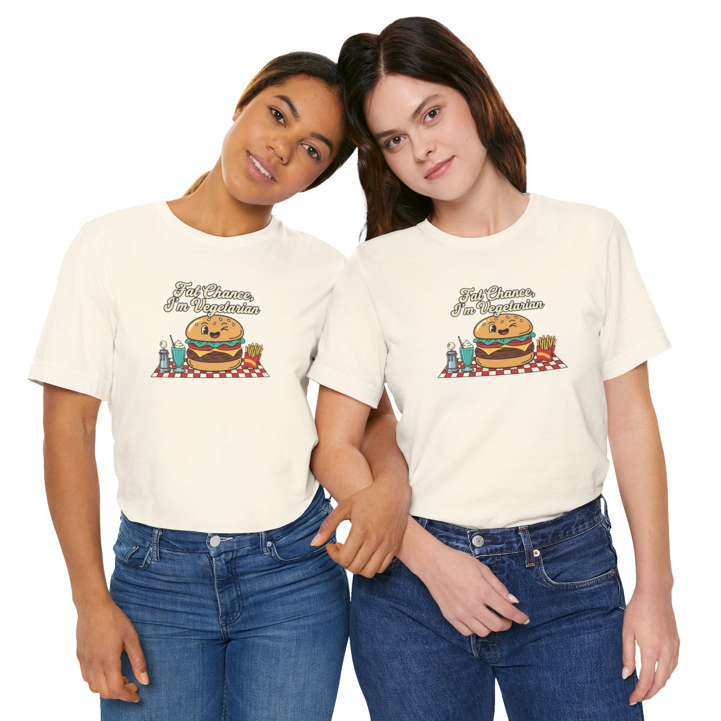 Fat Chance, I'm Vegetarian, Burger Matchbook Graphic Tee | retro diner shirt, vintage fast food design