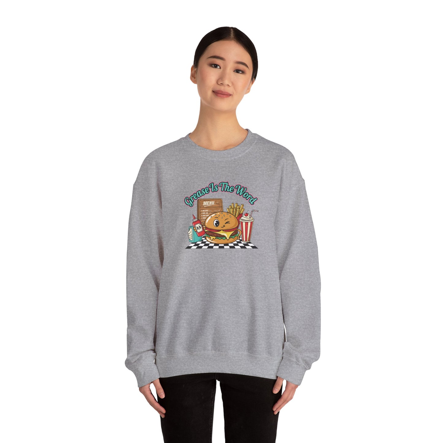 Cheeseburger Matchbook Design Sweatshirt | retro diner shirt, pantry label art
