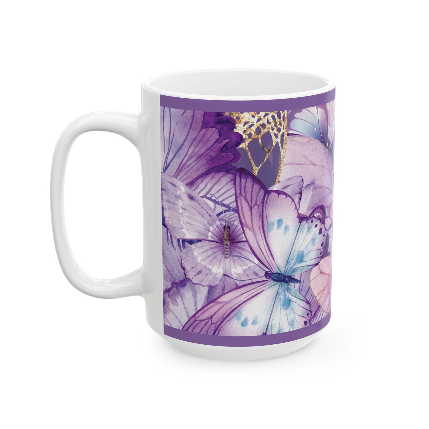 Butterfly Dream Ceramic Mug, Colorful Butterfly Mug, Nature Lover Gift, Artistic Coffee Cup, Spring Decor, Unique Drinkware