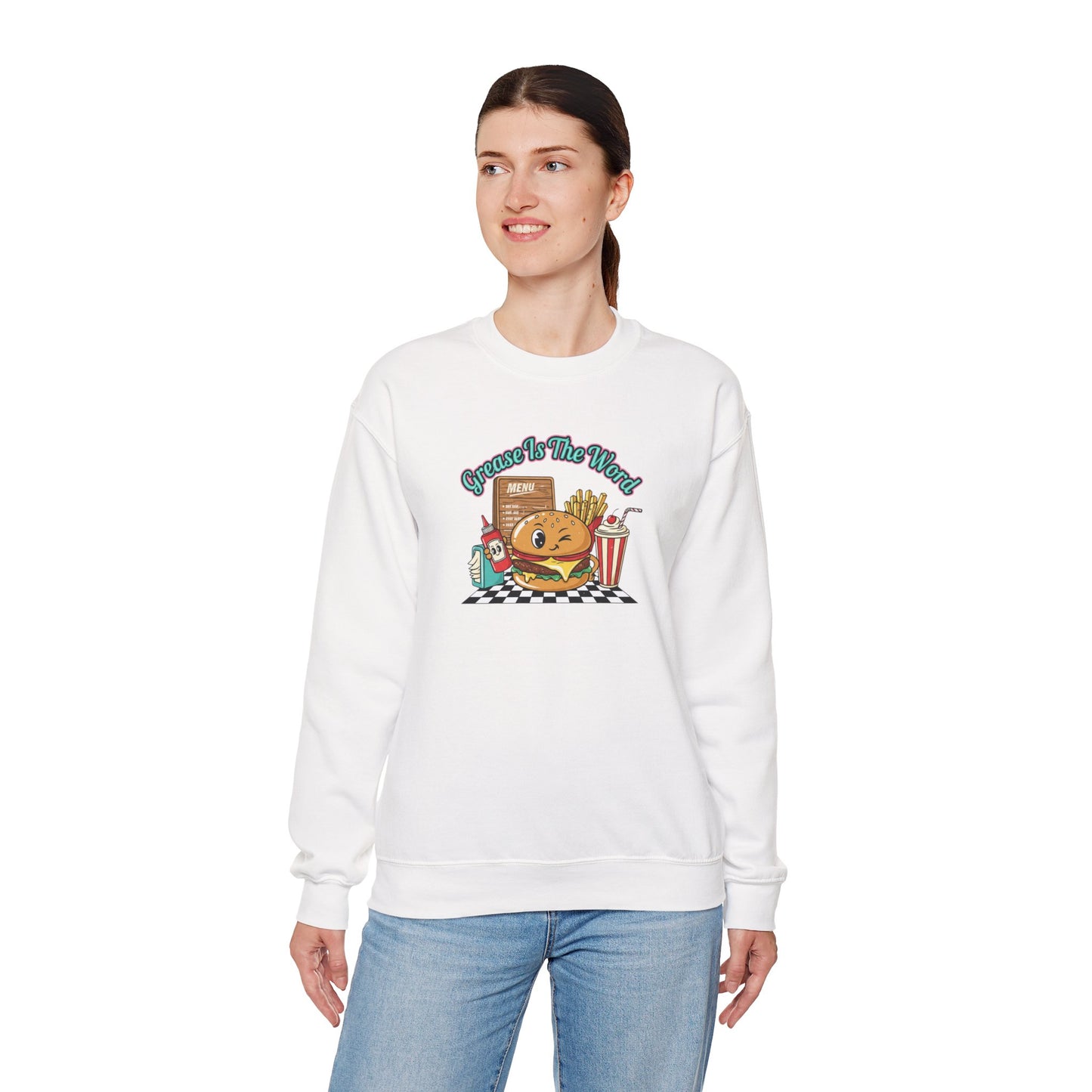 Cheeseburger Matchbook Design Sweatshirt | retro diner shirt, pantry label art