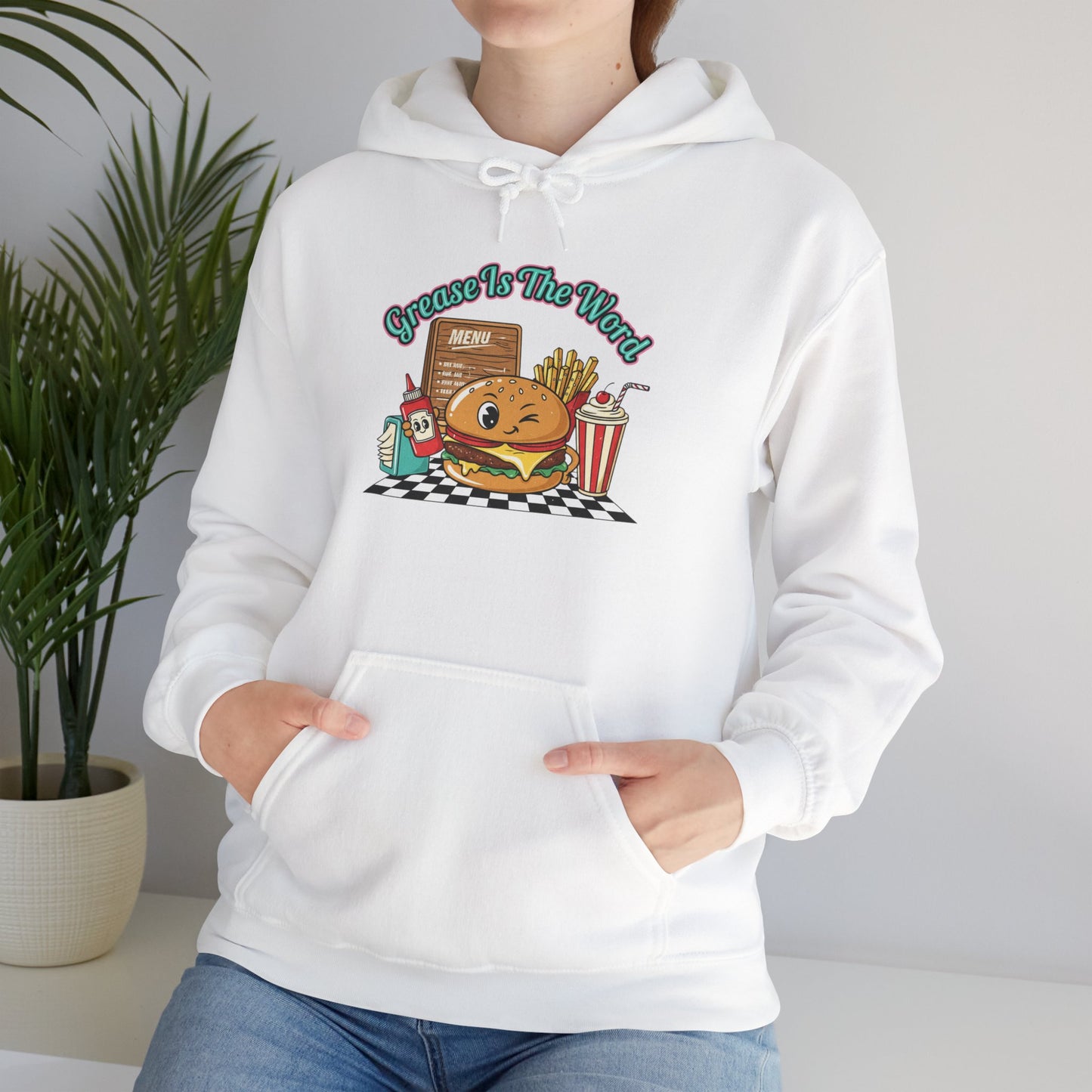 Grease is the Word, Matchbook Burger Diner Hoodie | retro diner shirt, pantry label art