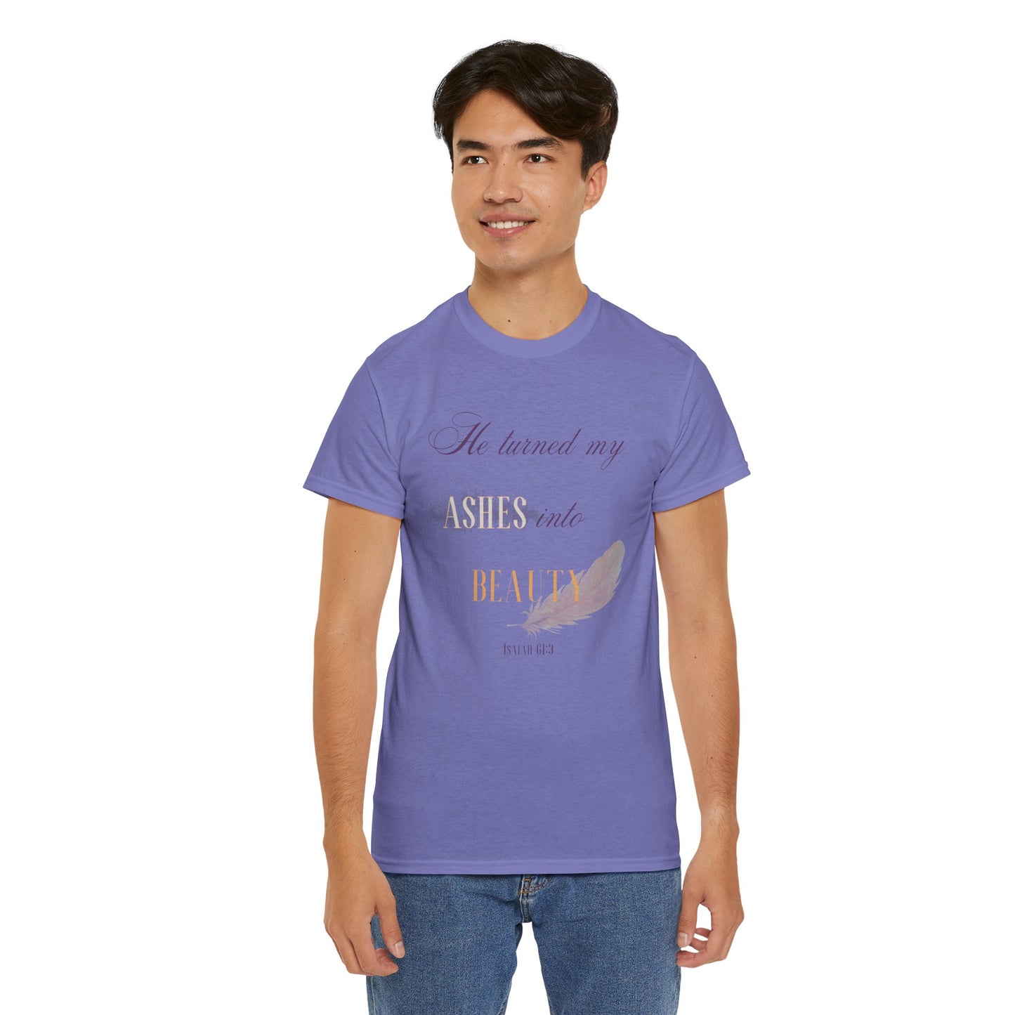 He Turned My Ashes Into Beauty Shirt – Christian Women’s Tee | Faith Based Apparel | Beauty for Ashes Shirt | Rise & Thrive Collection
