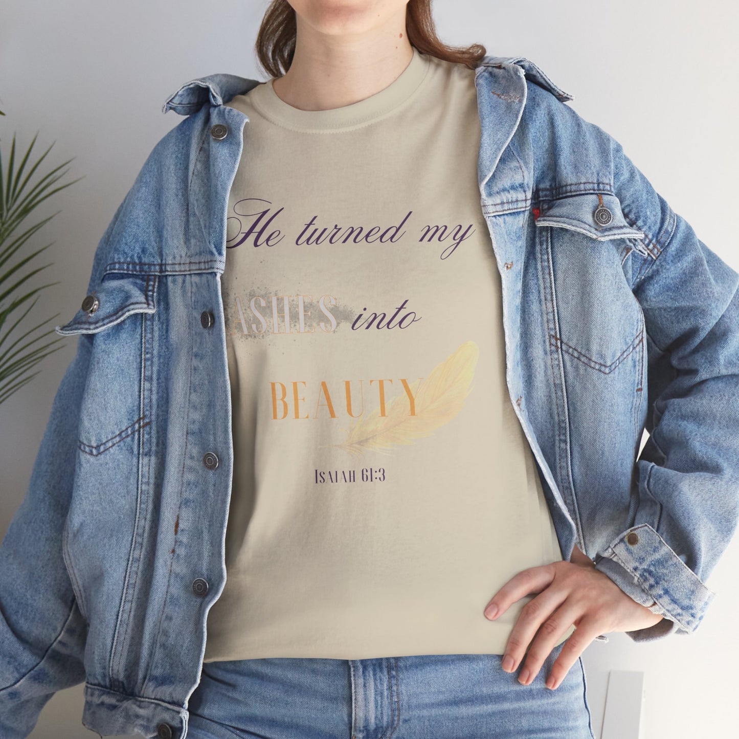 He Turned My Ashes Into Beauty Shirt – Christian Women’s Tee | Faith Based Apparel | Beauty for Ashes Shirt | Rise & Thrive Collection