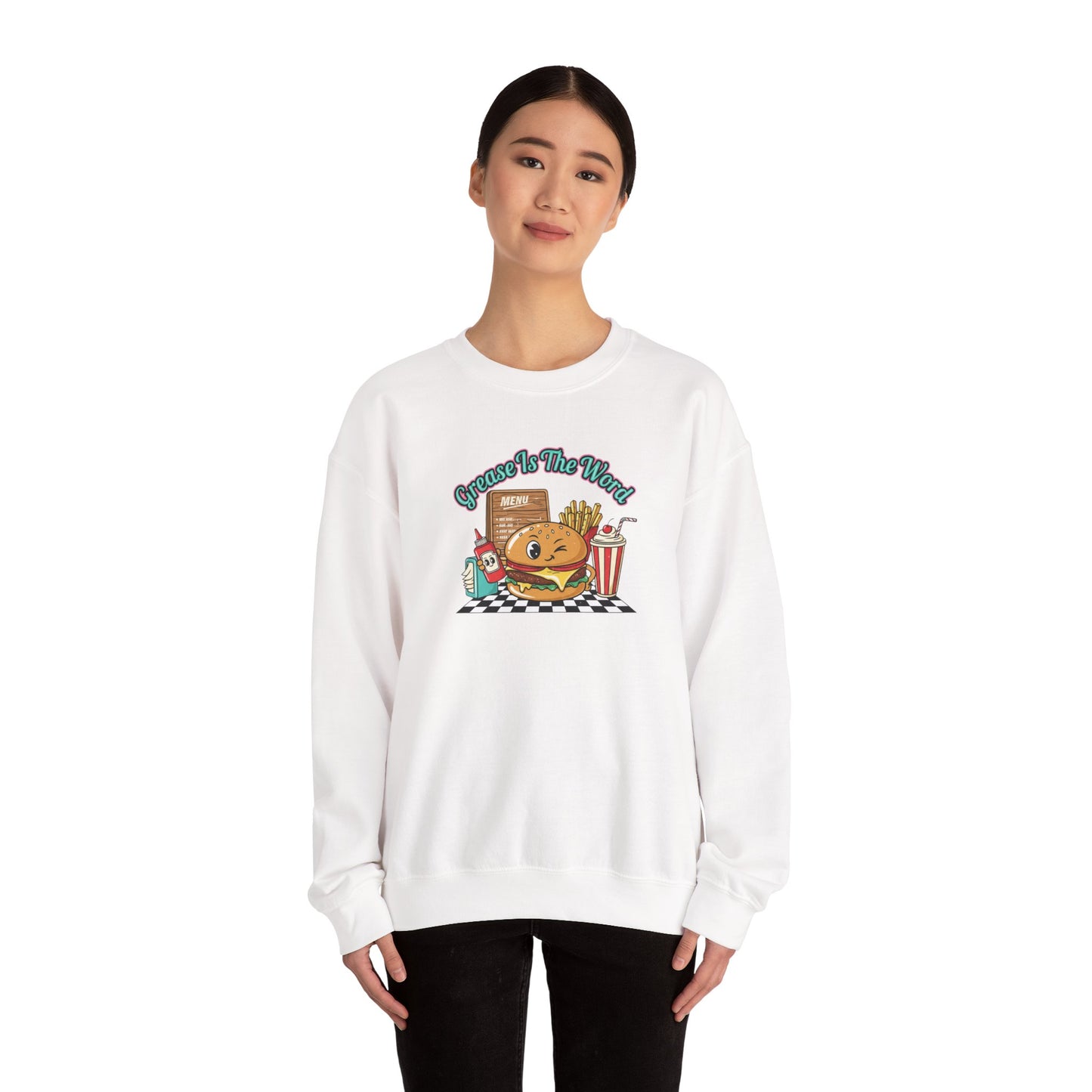 Cheeseburger Matchbook Design Sweatshirt | retro diner shirt, pantry label art