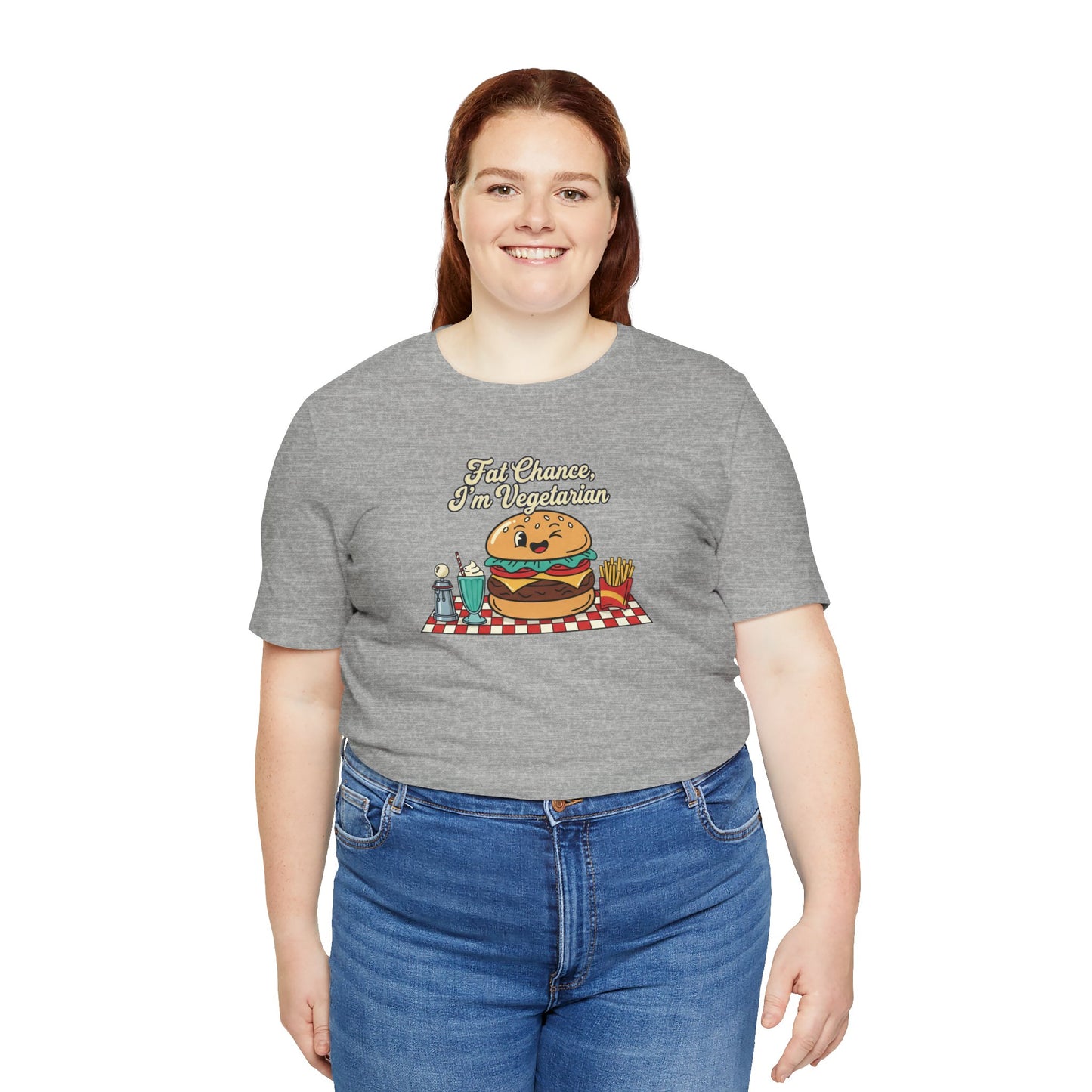 Fat Chance, I'm Vegetarian, Burger Matchbook Graphic Tee | retro diner shirt, vintage fast food design