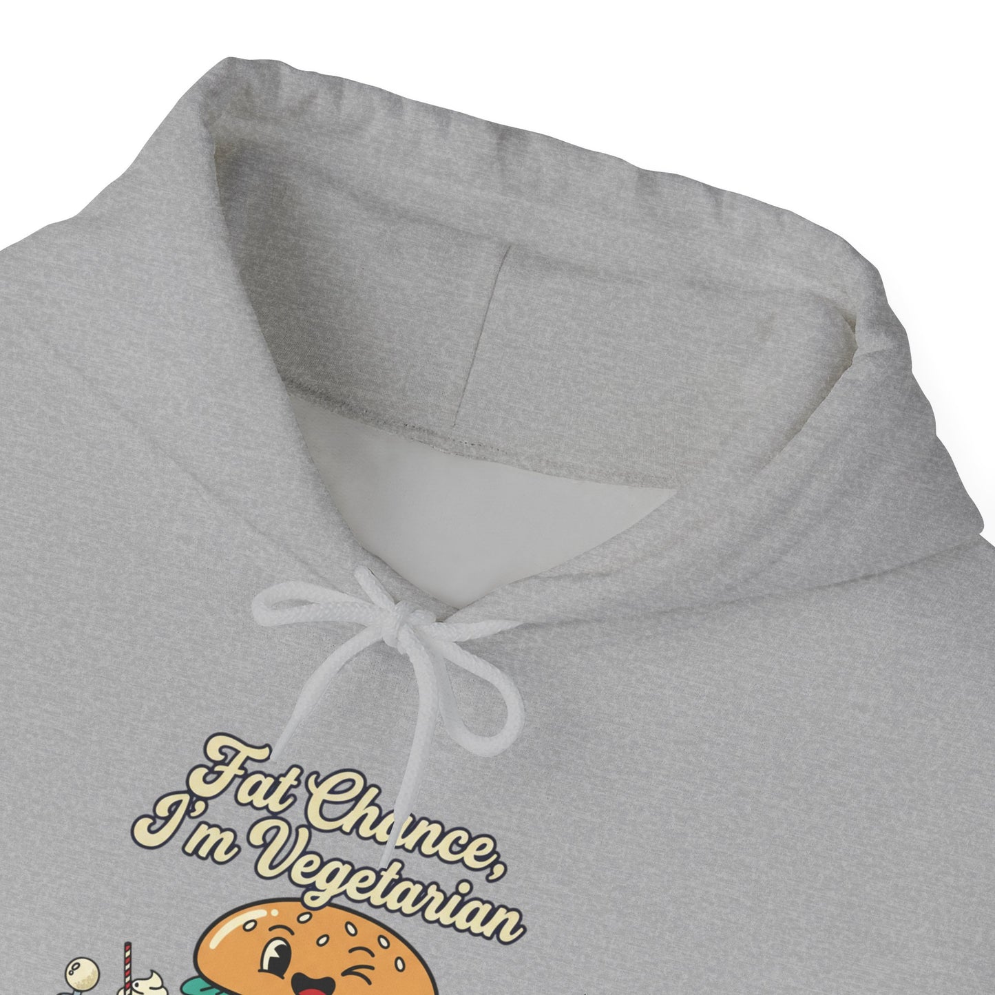 Fat Chance, I'm Vegetarian, Burger Matchbook Hoodie | retro diner shirt, matchbook graphic