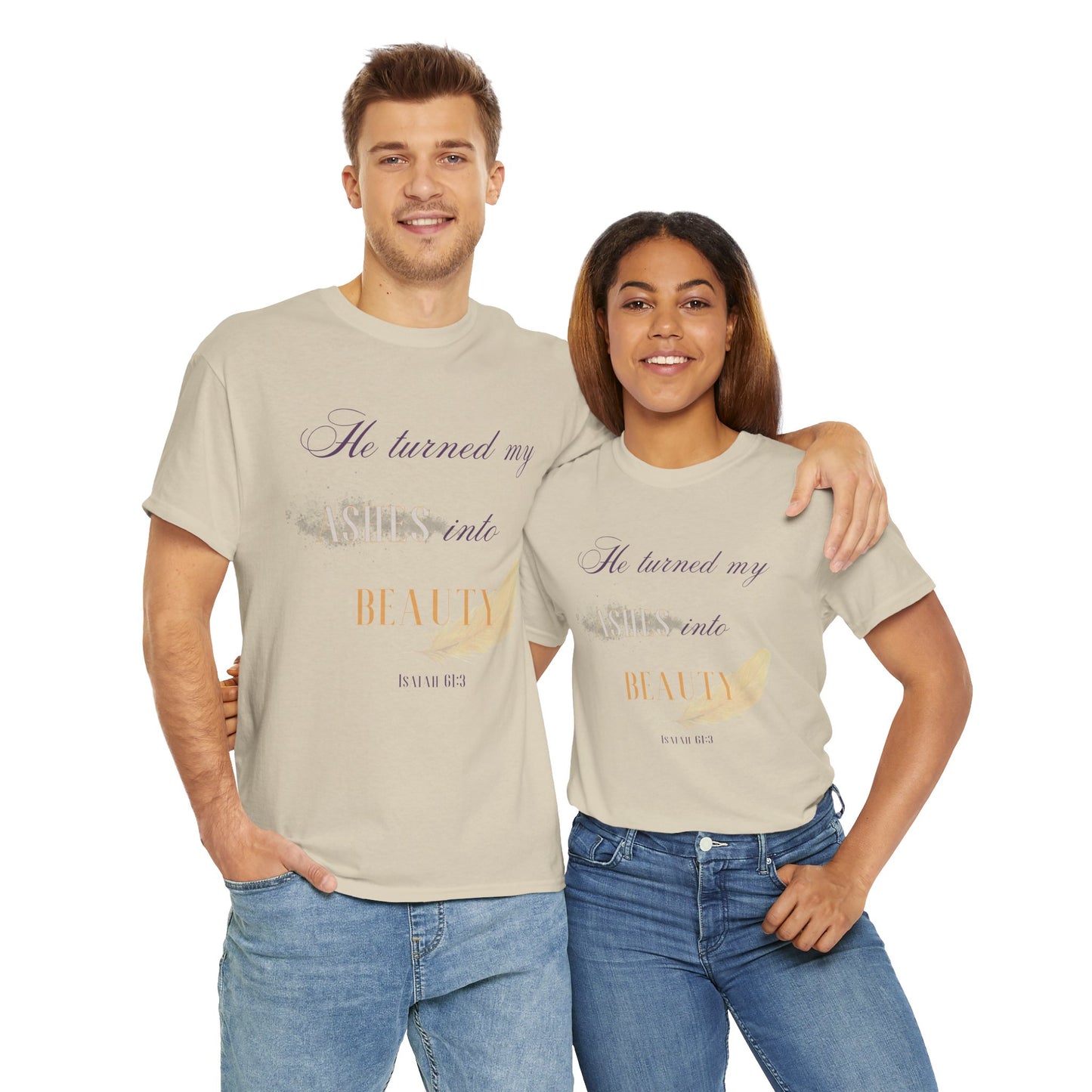 He Turned My Ashes Into Beauty Shirt – Christian Women’s Tee | Faith Based Apparel | Beauty for Ashes Shirt | Rise & Thrive Collection