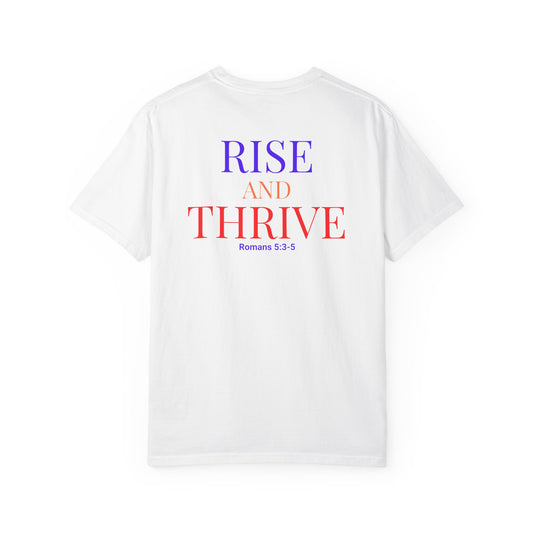 Rise & Thrive Phoenix Shirt | Christian Inspirational Tee | Romans 5:3–5 Faith Hope & Healing Shirt