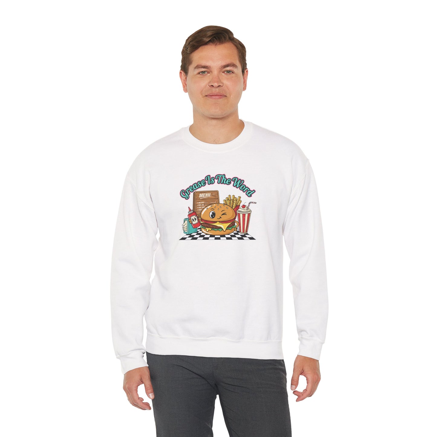 Cheeseburger Matchbook Design Sweatshirt | retro diner shirt, pantry label art