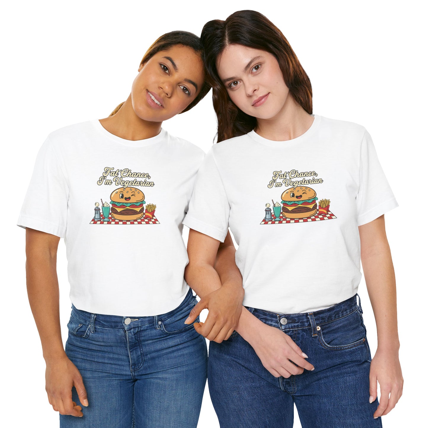 Fat Chance, I'm Vegetarian, Burger Matchbook Graphic Tee | retro diner shirt, vintage fast food design