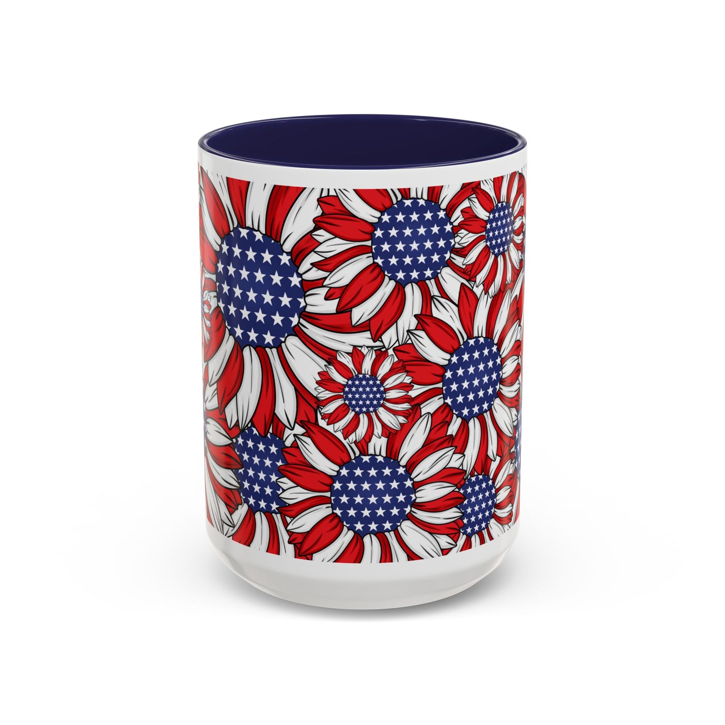 Patriotic Floral Coffee Mug | 11oz & 15oz | Red, White & Blue Décor | Perfect for Independence Day, Gifts & Everyday Use