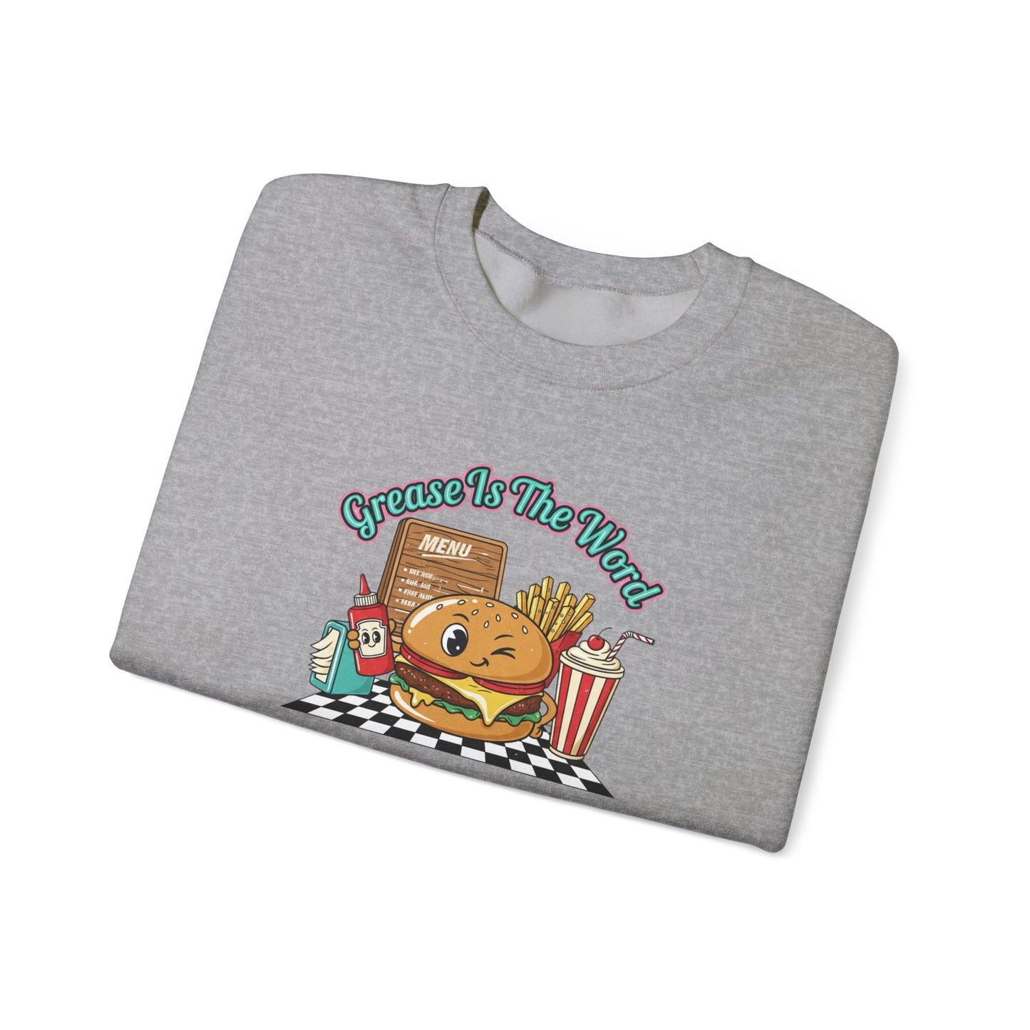 Cheeseburger Matchbook Design Sweatshirt | retro diner shirt, pantry label art