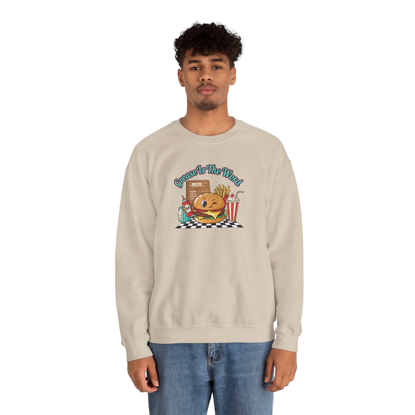 Cheeseburger Matchbook Design Sweatshirt | retro diner shirt, pantry label art