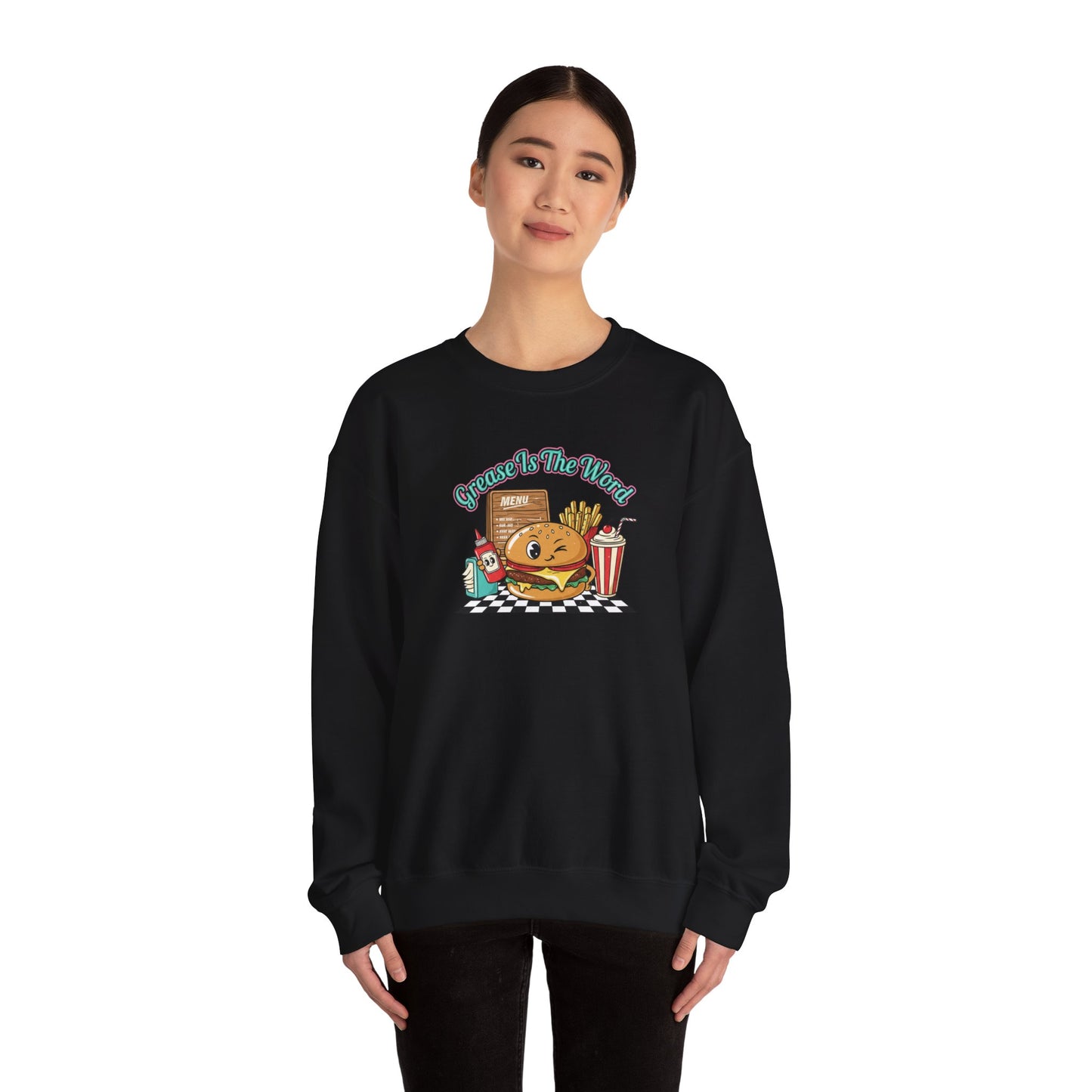 Cheeseburger Matchbook Design Sweatshirt | retro diner shirt, pantry label art