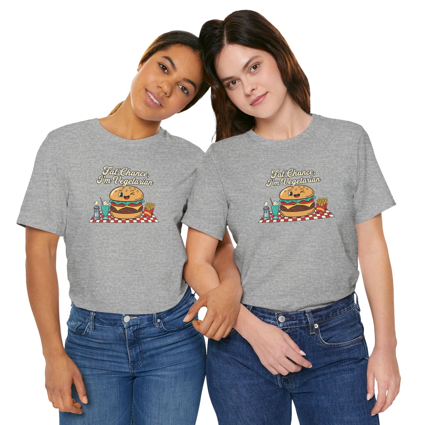 Fat Chance, I'm Vegetarian, Burger Matchbook Graphic Tee | retro diner shirt, vintage fast food design