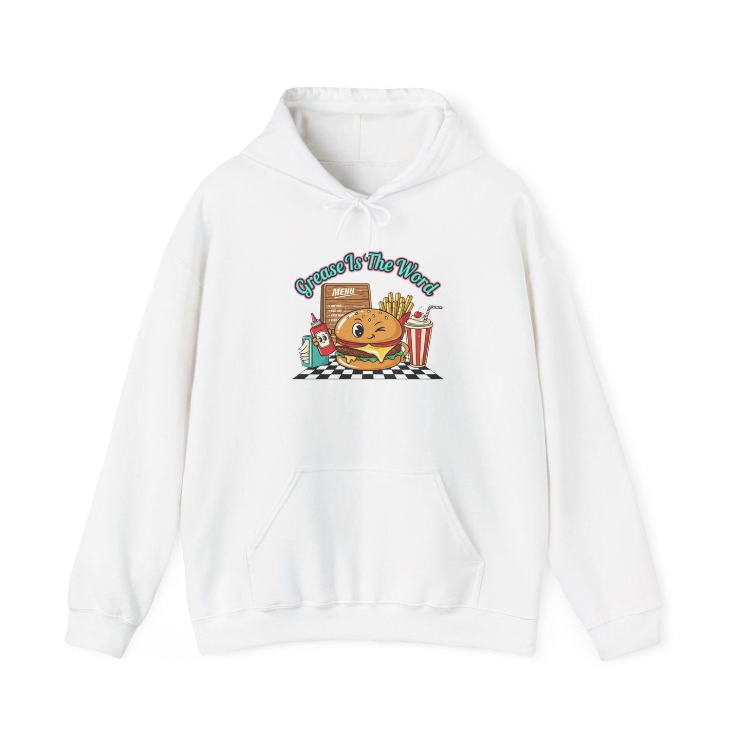 Grease is the Word, Matchbook Burger Diner Hoodie | retro diner shirt, pantry label art