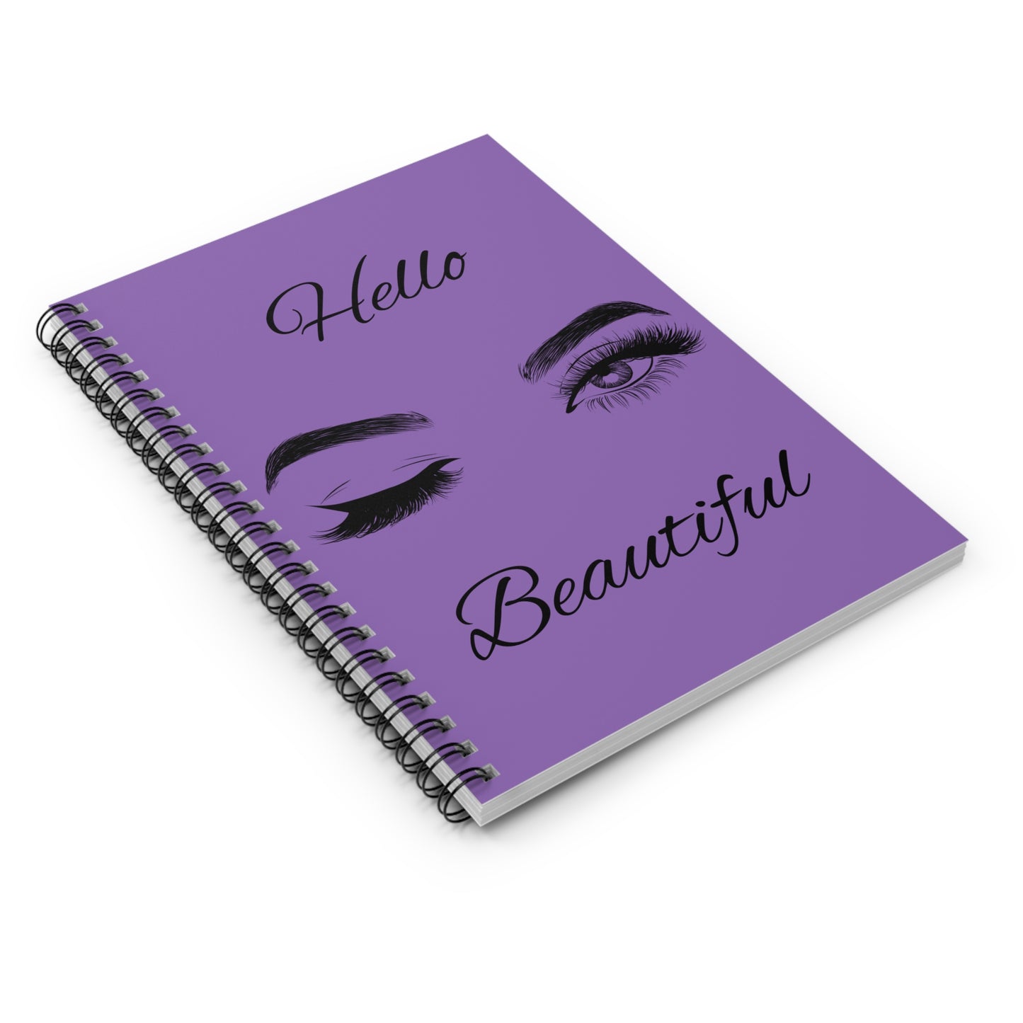 Hello Beautiful Spiral Notebook - Ruled Line, Cute Stationery, Gift for Her, Artistic Journal, Creative Writing, Valentine's Day, Graduation