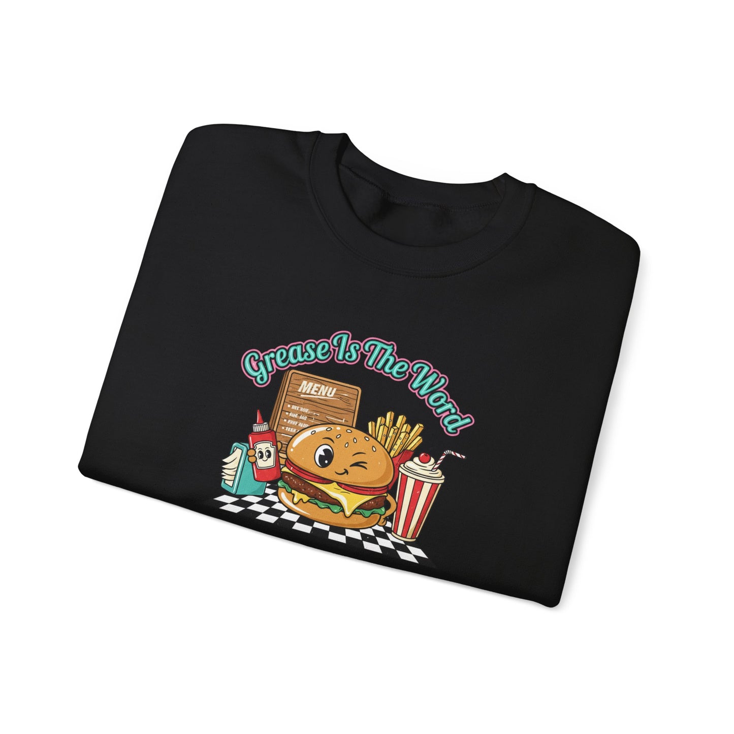 Cheeseburger Matchbook Design Sweatshirt | retro diner shirt, pantry label art