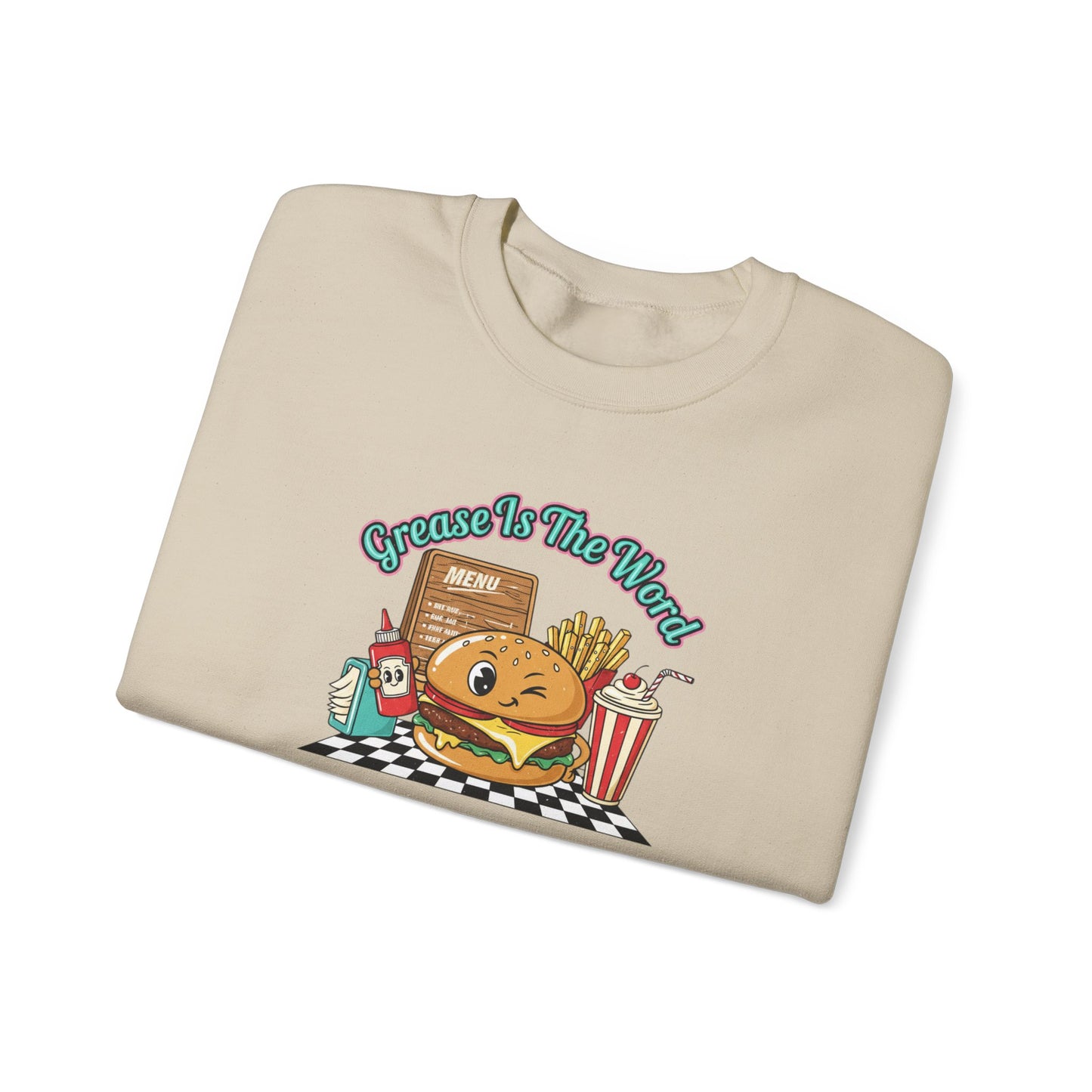 Cheeseburger Matchbook Design Sweatshirt | retro diner shirt, pantry label art